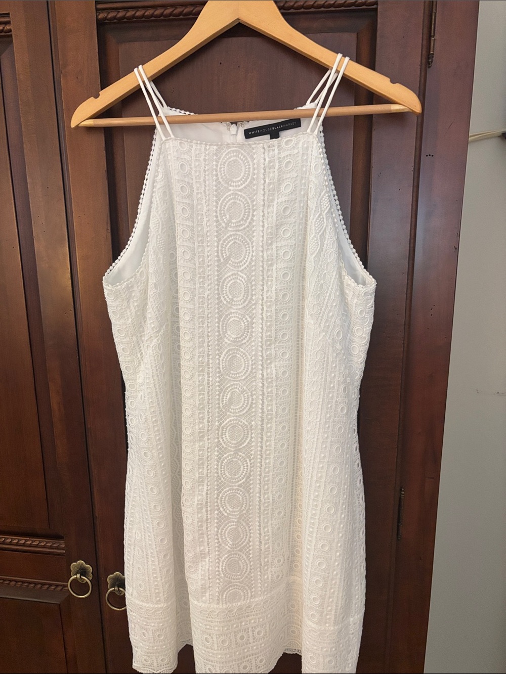 White House Black Market White Lace Halter Mini Dress